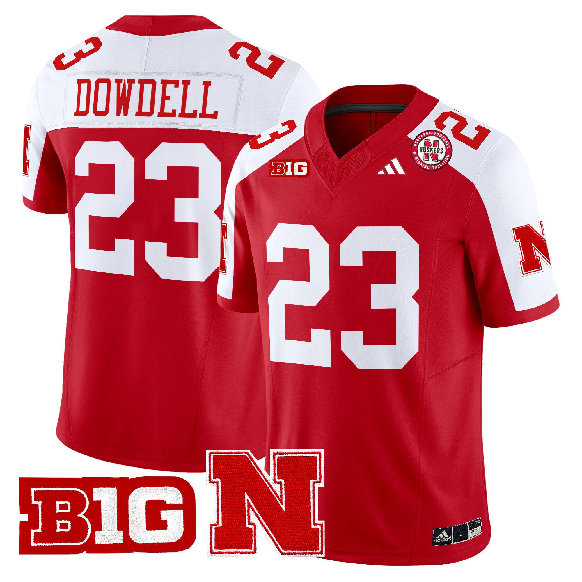 Men Nebraska Cornhuskers #23 Dowdell Red 2024 Vapor Limited NCAA Jersey